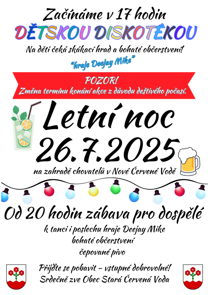 Letní noc - Stará Červená Voda - změna termínu - 26.7.2025